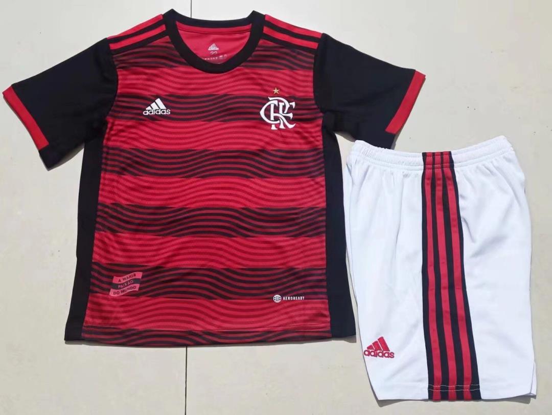 Kids-Flamengo 22/23 Home Soccer Jersey